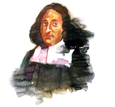 Ritratto di Baruch Spinoza (1632 - 1677) filosofo olandese, noto anche come Bento de Espinosa o Benedictus de Spinoza o Benoit de Spinoza da Alessandro Lonati