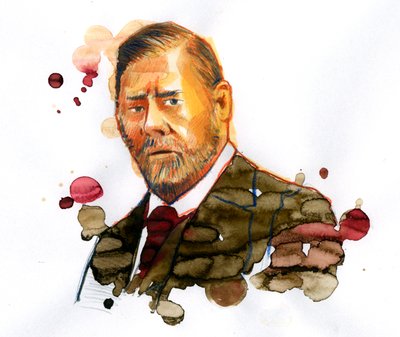 Ritratto di Bram Stoker (1847-1912), scrittore irlandese autore di "Dracula" da Alessandro Lonati