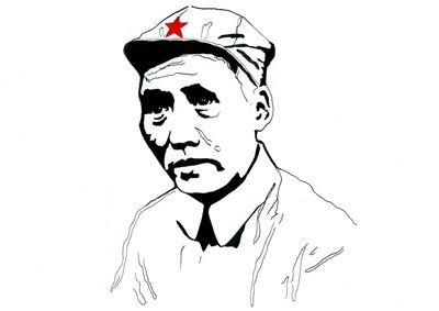 Ritratto del rivoluzionario comunista cinese e padre fondatore della Repubblica Popolare Cinese Mao Zedong da Alessandro Lonati