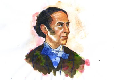 Ritratto di Claude-Henri de Rouvroy, Conte di Saint-Simon (1760-1825) (Illustrazione di Alessandro Lonati) da Alessandro Lonati