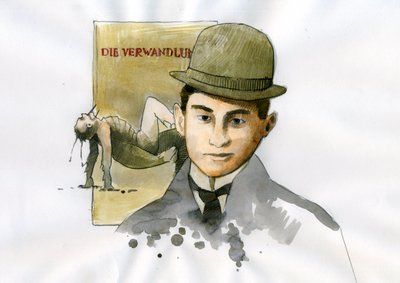 Ritratto di Franz Kafka (1883-1924), scrittore ceco da Alessandro Lonati