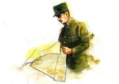 Ritratto del generale Charles de Gaulle durante la Seconda Guerra Mondiale da Alessandro Lonati