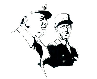 Ritratto del generale Charles de Gaulle e Winston Churchill da Alessandro Lonati