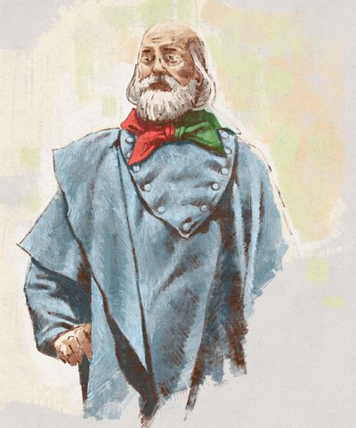 Ritratto del generale Giuseppe Garibaldi, 2023 (illustrazione) da Alessandro Lonati