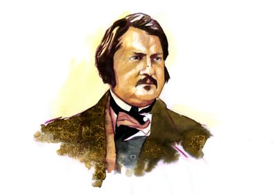 Ritratto di Honore Balzac (1799 - 1850) da Alessandro Lonati