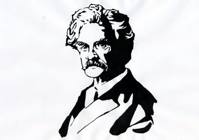 Ritratto di Mark Twain (1835-1910) da Alessandro Lonati