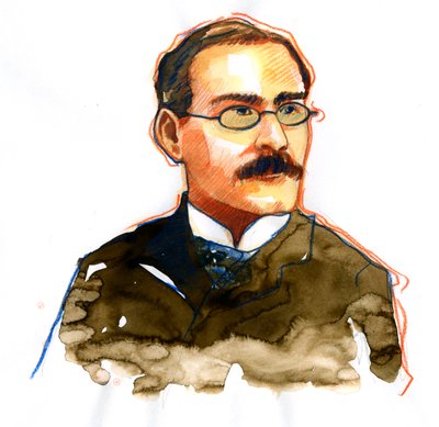 Ritratto di Rudyard Kipling (1865-1936), scrittore inglese da Alessandro Lonati