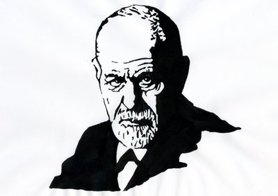 Ritratto di Sigmund Freud (1856-1939), psichiatra austriaco Illustrazione di Alessandro Lonati da Alessandro Lonati
