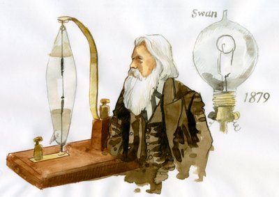 Ritratto di Sir Joseph Wilson Swan (1828-1914) da Alessandro Lonati