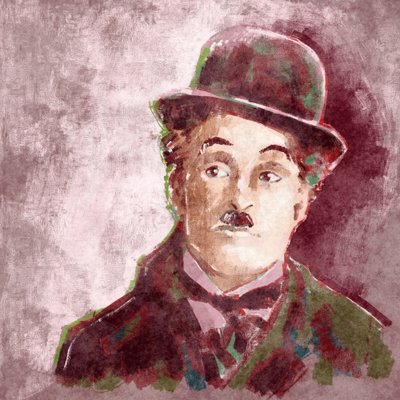 Ritratto di Charlie Chaplin da Alessandro Lonati