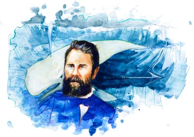 Ritratto dello scrittore americano Herman Melville (1819-1891) da Alessandro Lonati