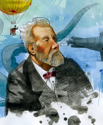Ritratto di Jules Verne da Alessandro Lonati