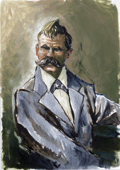 Ritratto del filosofo tedesco Friedrich Nietzsche (1844-1900) da Alessandro Lonati