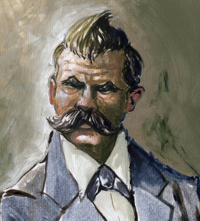Ritratto del filosofo tedesco Friedrich Nietzsche (1844-1900) da Alessandro Lonati