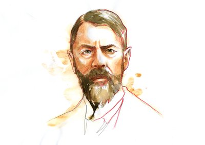 Ritratto del sociologo tedesco Max Weber (1864 - 1920) da Alessandro Lonati
