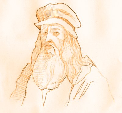 Ritratto di Leonardo da Vinci da Alessandro Lonati