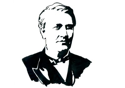 Ritratto del fisico Thomas Edison (1847-1931) da Alessandro Lonati