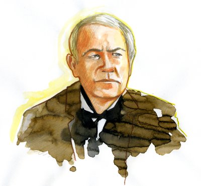 Ritratto del fisico Thomas Edison (1847-1931) da Alessandro Lonati