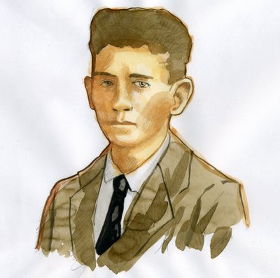 Ritratto dello scrittore praghese Franz Kafka (1883-1924) da Alessandro Lonati