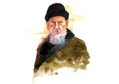 Ritratto dello scrittore russo Lev Nikolayevich (Leo o Leon Tolstoy) (1828-1910) da Alessandro Lonati