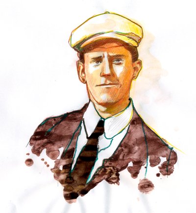 Ritratto dello scrittore James Joyce (1882-1941) da Alessandro Lonati