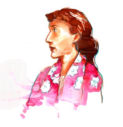Ritratto della scrittrice Virginia Woolf (1882-1941) da Alessandro Lonati