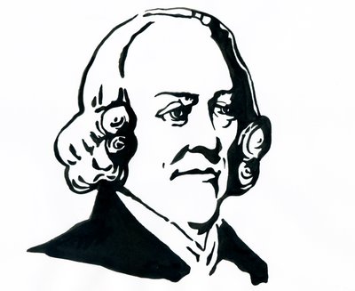 Ritratto del filosofo ed economista Adam Smith Disegno da Alessandro Lonati