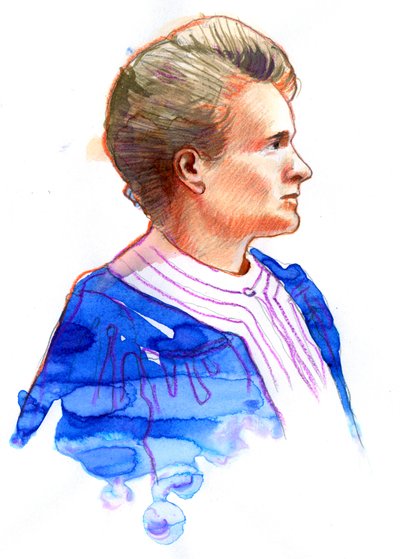 Ritratto della fisica Marie Curie da Alessandro Lonati