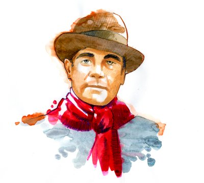 Ritratto del prefetto e resistente francese Jean Moulin (1899-1943) da Alessandro Lonati