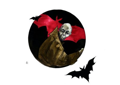 Rappresentazione del personaggio di Nosferatu il vampiro da Alessandro Lonati