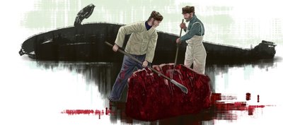 Due balene, tagliando una balena da Alessandro Lonati