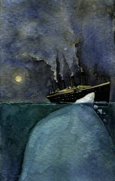 Vista del transatlantico Titanic al momento dell