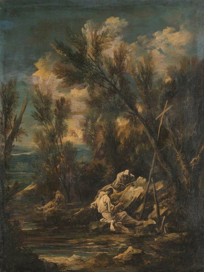 Monaci certosini in un paesaggio da Alessandro Magnasco