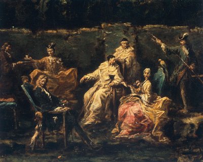 Intrattenimento nel giardino di Albaro (dettaglio) da Alessandro Magnasco