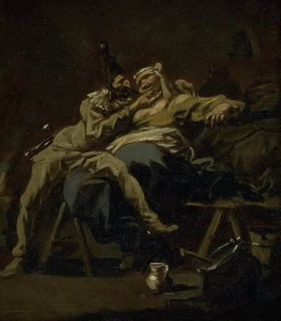 Pulcinella e Colombina da Alessandro Magnasco