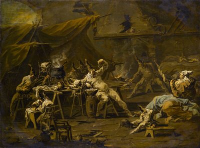 La Cena di Pulcinella e Colombina, c.1725-1730 da Alessandro Magnasco