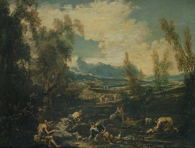 Viaggiatori presso un ruscello da Alessandro Magnasco