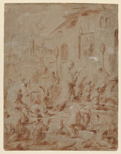 Fedeli a un santuario di strada, 1730-40 da Alessandro Magnasco