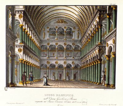 Un luogo magnifico: grande sala del palazzo voltato Scenografia per la rappresentazione al Teatro Carcano nel 1829 dell