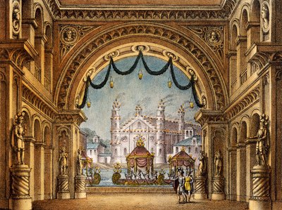 Scenografia di Alessandro Sanquirico per La Straniera, opera di Vincenzo Bellini da Alessandro Sanquirico