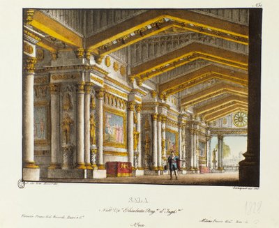 La grande sala del Palazzo Reale Scenografia per la rappresentazione del 1828 dell