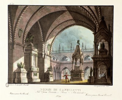 La tomba della famiglia Capuleti Scenografia per la rappresentazione al Teatro Carcano nel 1829 dell