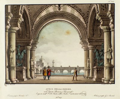 Veduta della sala del palazzo reale Scenografia per la rappresentazione nel 1829 dell