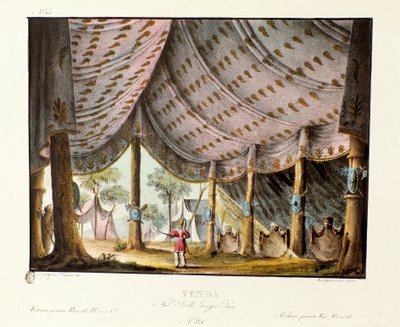Vista della tenda reale di Gengis Khan da Alessandro Sanquirico