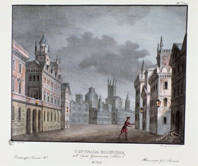 Veduta dei sobborghi di Londra Scenografia per la rappresentazione dell