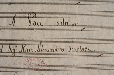 Partitura manoscritta di XXV Cantate per voce solista di Alessandro Scarlatti da Alessandro Scarlatti