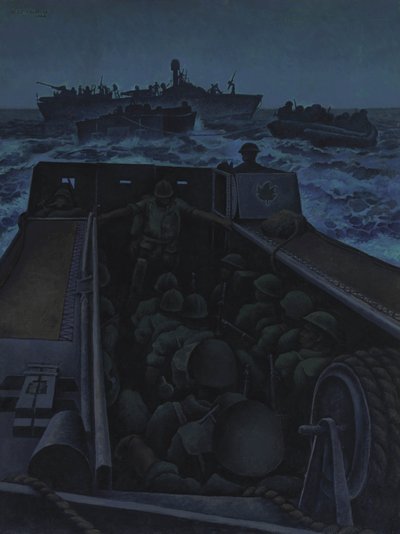Assalto alle navi da sbarco al largo della Francia meridionale da Alex Colville