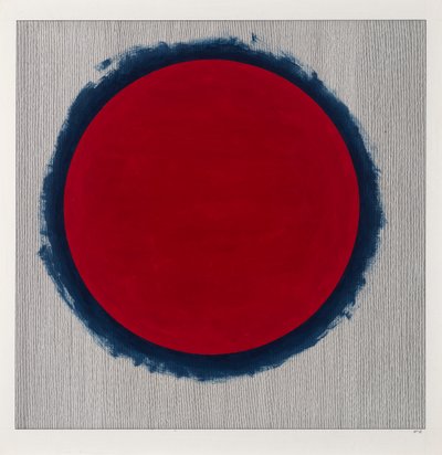 Cerchio rosso su blu, 2022 da Alex Dunn