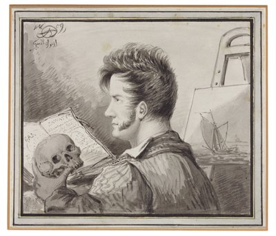 Autoritratto da giovane con teschio da Alexander Orlowski