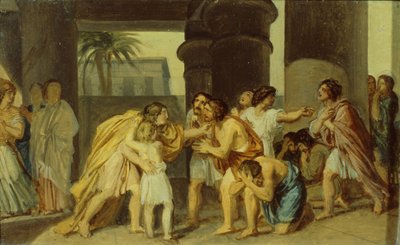 Giuseppe si rivela ai suoi fratelli, 1830s da Alexander Andreyevich Ivanov
